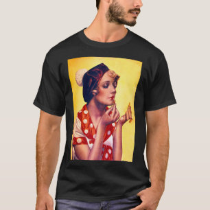 若い女性のヴィンテージアート・デコのポスター Tシャツ