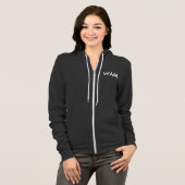 若い女性の勉強-ジッパーのフード付きスウェットシャツ パーカ (正面フル)