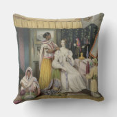 若い女性の洗面所は、「英国のインドからの2つをめっきします クッション (裏面)