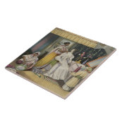 若い女性の洗面所は、「英国のインドからの2つをめっきします タイル (側面)