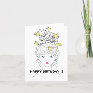 若い女性の誕生日カード サンキューカード