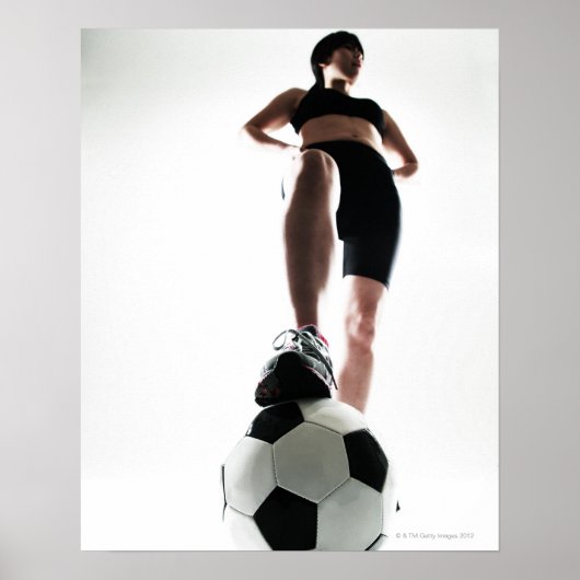 若い女性トレーニング,サッカー ポスター (正面)