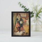 若い女性旅行者 ポストカード (スタンド正面)