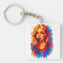 若い女性歌手のアルコールポートレート|過去記事 キーホルダー