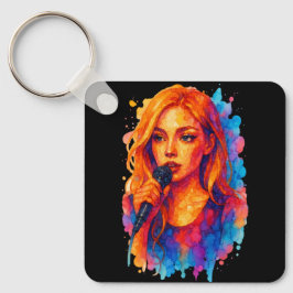 若い女性歌手のアルコールポートレート|過去記事 キーホルダー