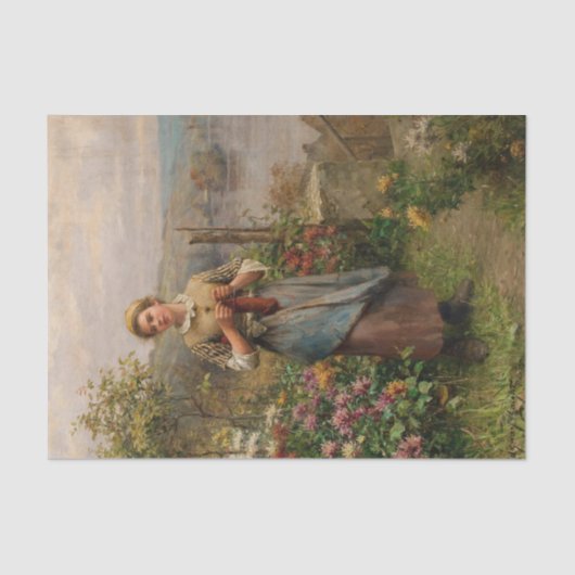 若い女性編み物バイダニエルリッジウェイナイト 薄葉紙 (正面)