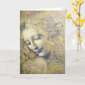 若い女性2 カード (黄色い花)