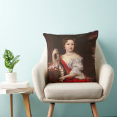 若い女性(キャンバスの油)のポートレート クッション (椅子)