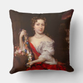 若い女性(キャンバスの油)のポートレート クッション (裏面)