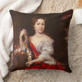 若い女性(キャンバスの油)のポートレート クッション (ブランケット)