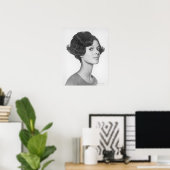 若い女性 ポスター (ホームオフィス)