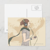 若い女聞の音楽 ポストカード (正面/裏面)