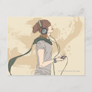 若い女聞の音楽 ポストカード