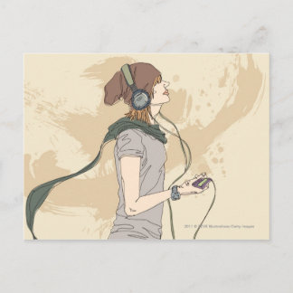 若い女聞の音楽 ポストカード