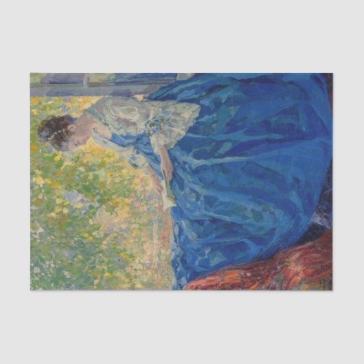 若い女読が窓に 薄葉紙 (正面)