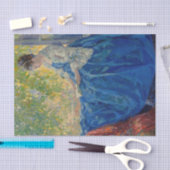 若い女読が窓に 薄葉紙 (クラフト)