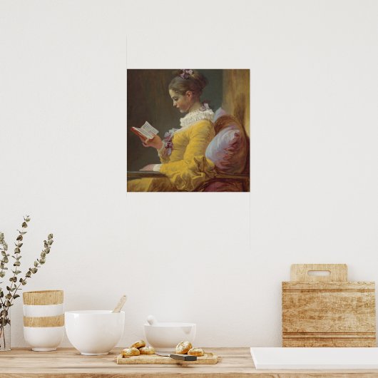 若い女読の子 ポスター (キッチン)