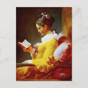 若い女読の子 – 18世紀絵画の ポストカード