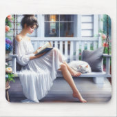 若い女読の本 マウスパッド (正面)