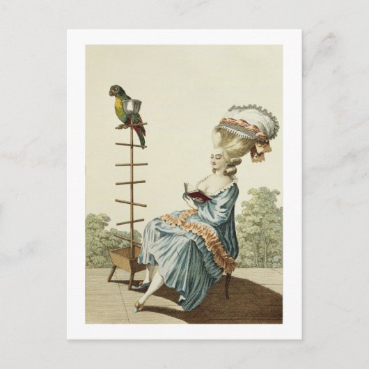 若い女読は念入りなドレスを着ている ポストカード (正面)