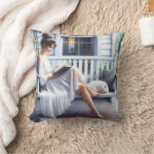 若い女読は猫の本だ クッション (ブランケット)