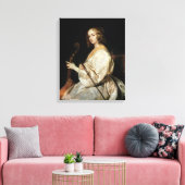 若い女遊はヴィオラ・ダ・ガンバ キャンバスプリント (インサイチュ (リビング))