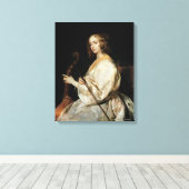 若い女遊はヴィオラ・ダ・ガンバ キャンバスプリント (インサイチュ (ウッドフロア))