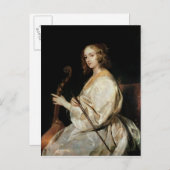 若い女遊はヴィオラ・ダ・ガンバ ポストカード (正面/裏面)