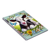 若い子牛とフローラリースと蝶 ノートブック (右側)