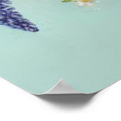 若い子牛とフローラリースと蝶 ポスター (角)