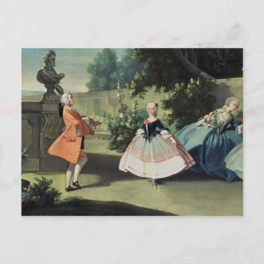 若い少女が踊るのを眺めるための庭園 ポストカード (正面)