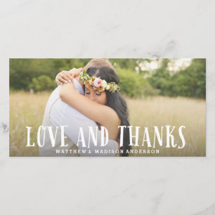 若い恋 お結婚礼フォトカード サンキューカード