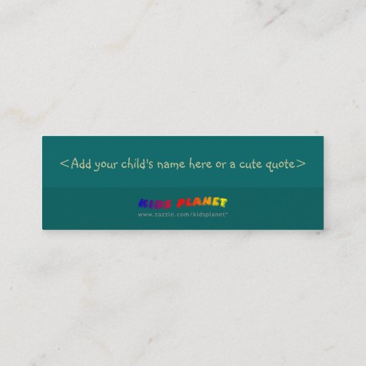 若い愛書家のためのかわいい動物のしおり! コーリングカード (裏面)