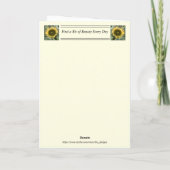 若い感動的ひまわり付きカードを取得 カード (裏面)