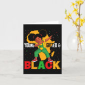 若い才能と黒のダビングの女の子の黒い歴史 カード (黄色い花)