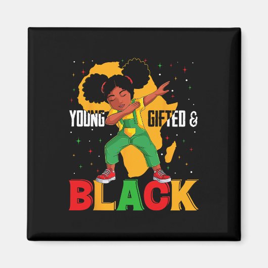 若い才能と黒のダビングの女の子の黒い歴史 マグネット (正面)