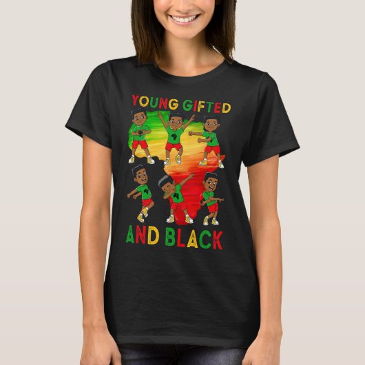 若い才能と黒の少年の子供たちジュネク11若 Tシャツ (正面)
