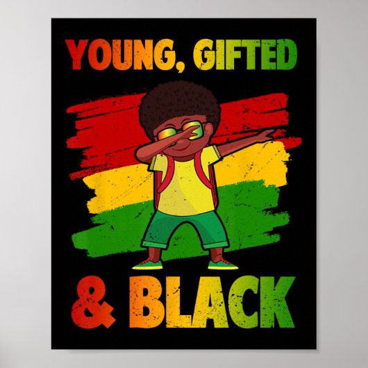 若い才能と黒の歴史の月の子供かわいいダブ ポスター (正面)