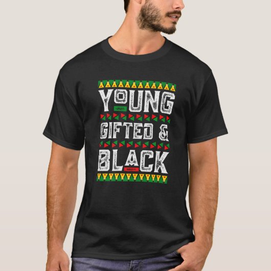 若い才能と黒の歴史アフリカ系アメリカ人BLM Tシャツ (正面)