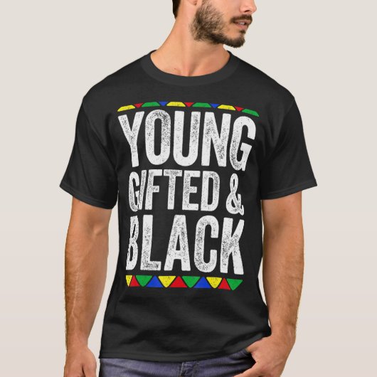 若い才能と黒のTシャツブラックプライド Tシャツ (正面)