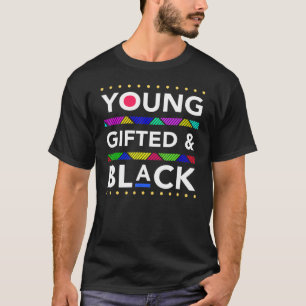 若い才能Black4黒い女の子魔法と黒His Tシャツ