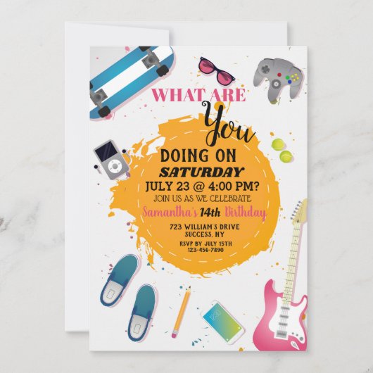 若い招待状があるおもしろい 招待状 (正面)