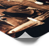 若い整備士ヴィンテージ写真 ポスター (角)