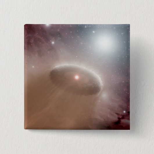 若い星のすぐ後ろのOクール星 缶バッジ (正面)