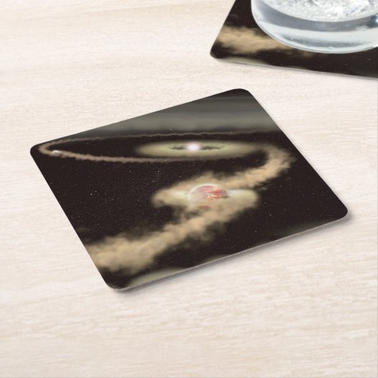 若い星を周回する2つのガス巨大外惑星 スクエアペーパーコースター (アングル)