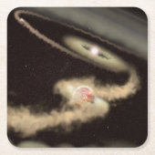 若い星を周回する2つのガス巨大外惑星 スクエアペーパーコースター (正面)