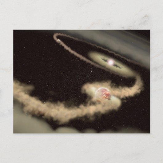 若い星を周回する2つのガス巨大外惑星 ポストカード (正面)