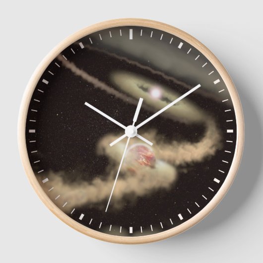 若い星を周回する2つのガス巨大外惑星 壁時計 (正面)