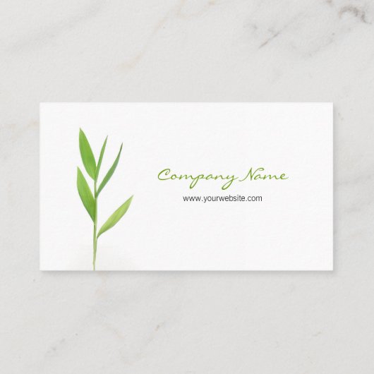 若い植物の緑の名刺 名刺 (裏面)