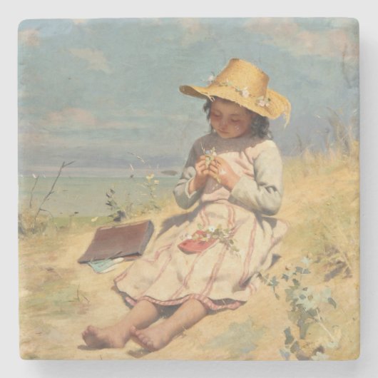 若い植物学者（ポール・ピール） ストーンコースター (正面)
